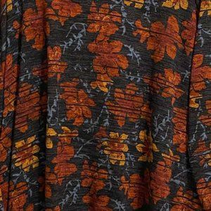LULAROE AUTUMN NATURAL BROWNS, GOLDS & GREYS SARAH FLORAL LONG DUSTER CA…
